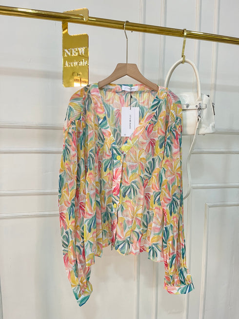 Summer Floral Print Loose V-Neck Tops